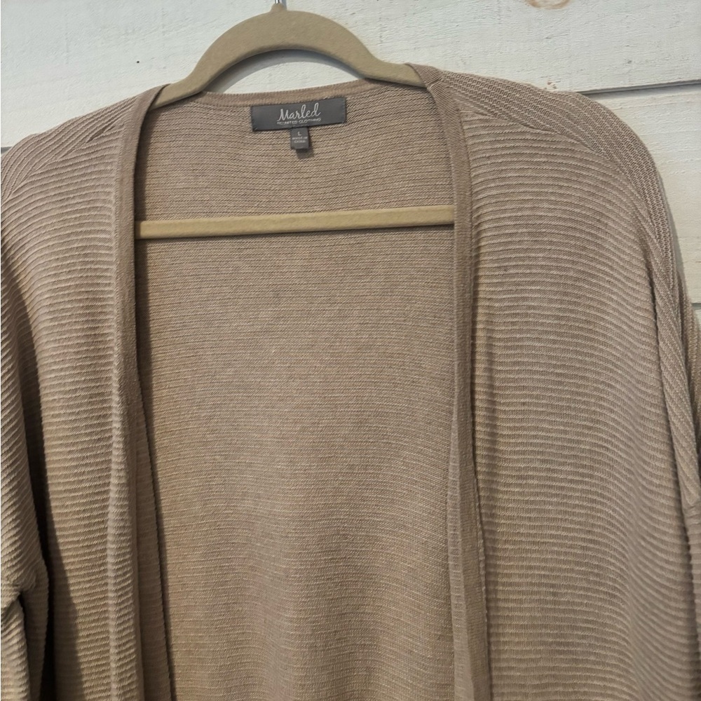 Marled Anthropology Beige Open-Front Cardigan in size Large. Great condition! - Picture 9 of 15